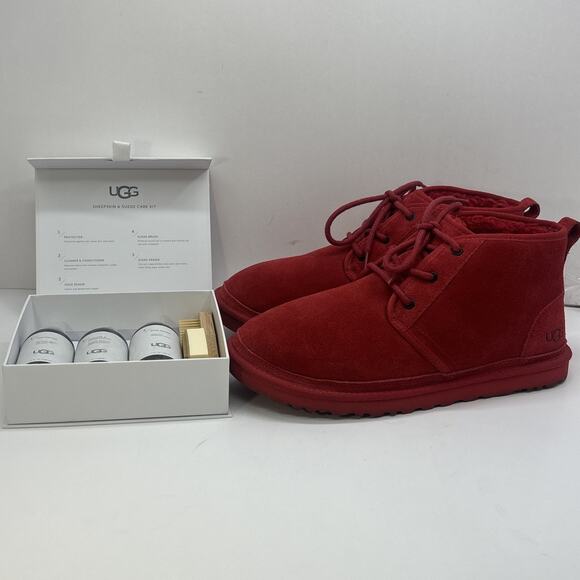 UGG Neumel Puffer Chukka Boots Men's Size 12 Red with Care Kit - EXCELLENT - Picture 1 of 8